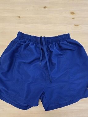 Men's Elastic Waist Swim Trunks in Cobalt Blue